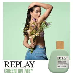 Replay Giftset Green On Me Woman Edp 100ml + Pochette New