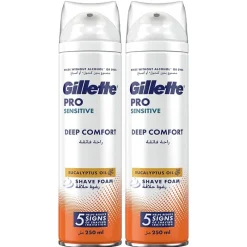 Gillette Pro Sensitive Deep Comfort Shave Foam 2x250ml Online