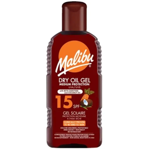 Malibu Dry Oil Gel SPF15 with Carotene & Coconut Oil 200ml Clearance