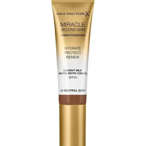 Max Factor Miracle Second Skin Foundation 12 Neutral Deep New