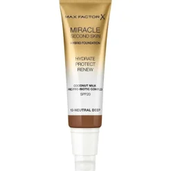 Max Factor Miracle Second Skin Foundation 12 Neutral Deep New