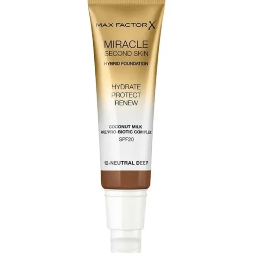 Max Factor Miracle Second Skin Foundation 12 Neutral Deep New