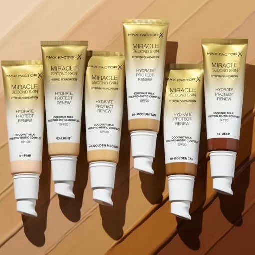 Max Factor Miracle Second Skin Foundation 12 Neutral Deep New