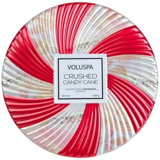 Voluspa Crushed Candy Cane 3-wick Tin Candle Best