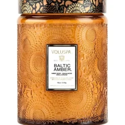 Voluspa Large Embossed Glass Jar Baltic Amber 510g Best