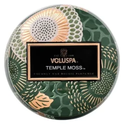 Voluspa Mini Decorative Tin Candle Temple Moss 113g Clearance