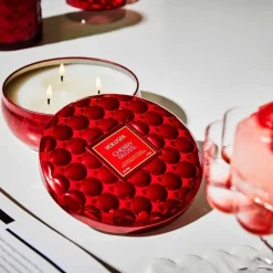 Voluspa 3-Wick Candle Decorative Tin Cherry Gloss 340g Clearance