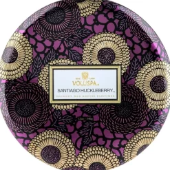 Voluspa 3-Wick Candle Decorative Tin Santiago Huckleberry 340g Sale