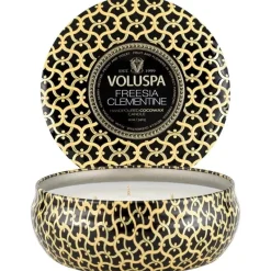 Voluspa 3-Wick Candle Decorative Tin Freesia Clementine 340g Online