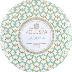 Voluspa 3-Wick Candle Decorative Tin Laguna 340g Outlet