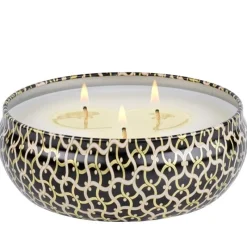Voluspa 3-Wick Candle Decorative Tin Ambre Lumiere 340g Fashion