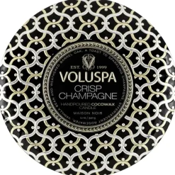 Voluspa 3-Wick Candle Decorative Tin Crisp Champagne 340g Hot
