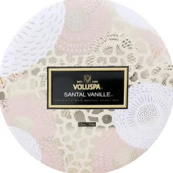 Voluspa 3-Wick Candle Decorative Tin Santal Vanille 340g Discount