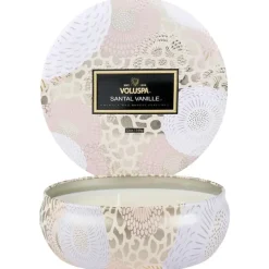Voluspa 3-Wick Candle Decorative Tin Santal Vanille 340g Discount
