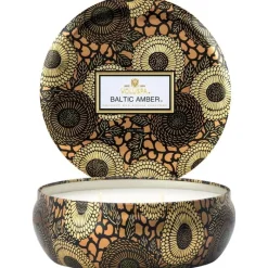 Voluspa 3-Wick Candle Decorative Tin Baltic Amber 340g Clearance