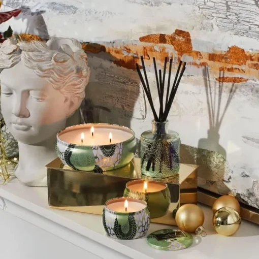 Voluspa 3-Wick Decorative Tin Candle White Cypress 340g Outlet
