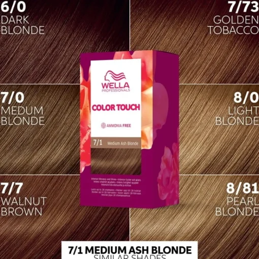 WELLA Color Touch Rich Naturals 7/1 Medium Ash Blonde New