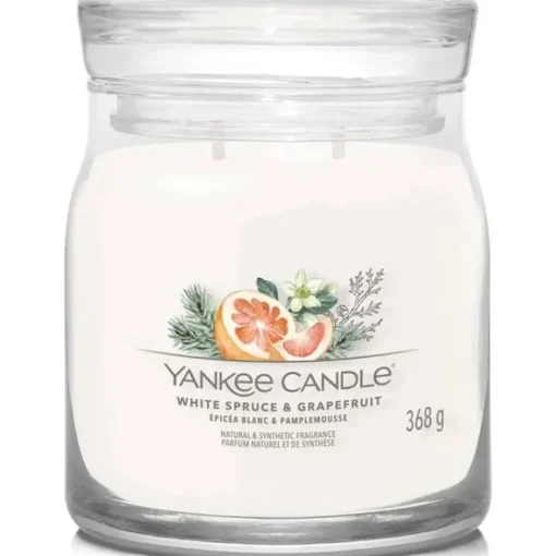 Yankee Candle Signature Medium Jar White Spruce & Grapefruit 368g Discount